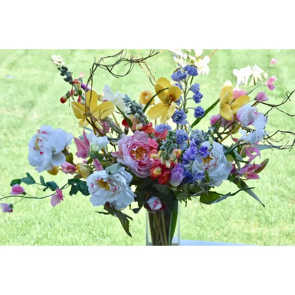 Artificial Colorful Silk Spring Floral Bouquet Centerpiece Arrangement 32